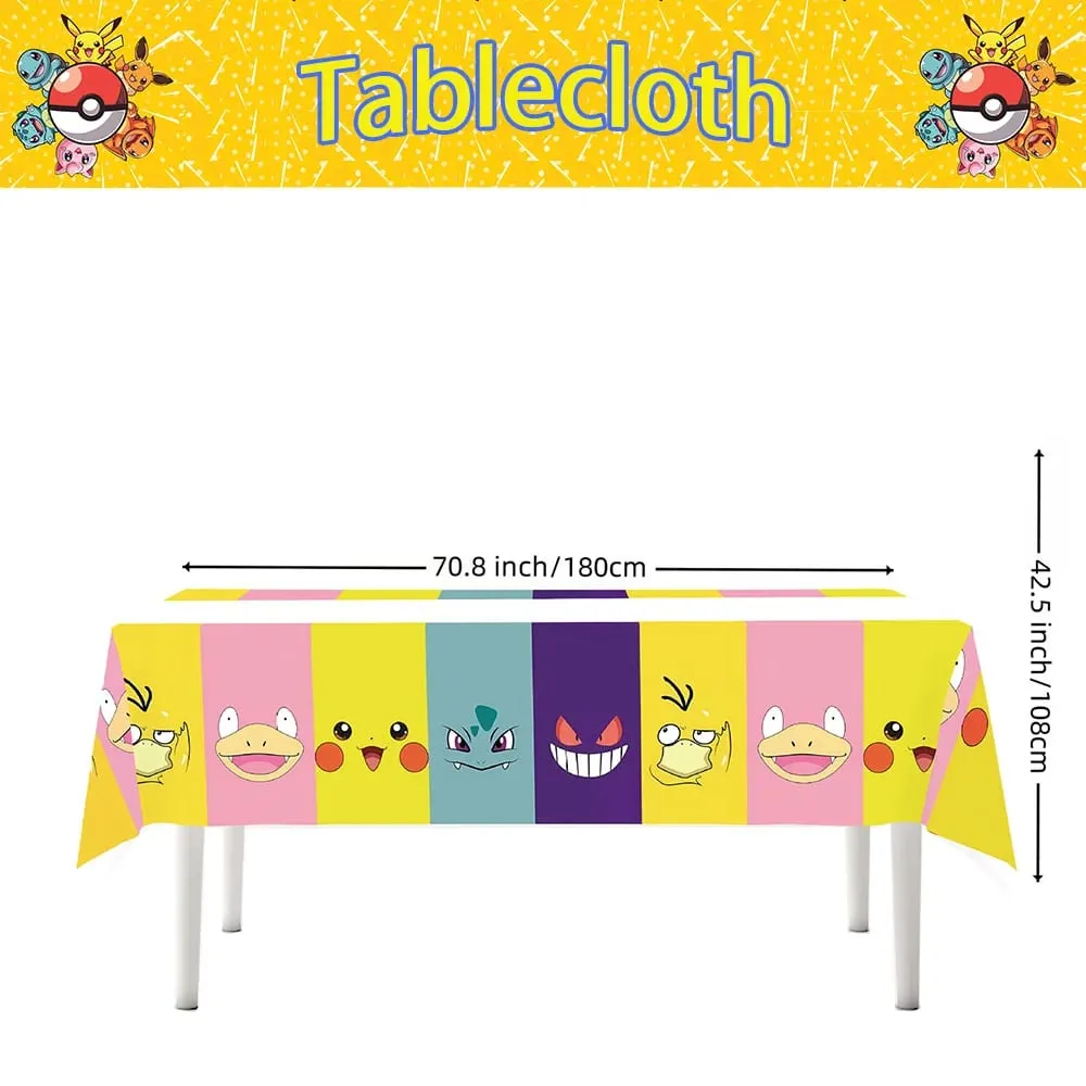 1/10 sztuk Pokemon obrus dekoracje urodzinowe jednorazowy obrus Pikachu obrus prezenty urodzinowe dla dzieci artykuły dla niemowląt — image 5