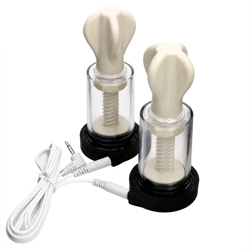 Electric Shocker Breast Pump Enlargement For Women Nipple Sucker Clitoris Suction Bondage E-stim Erotic Sex Toy Bdsm
