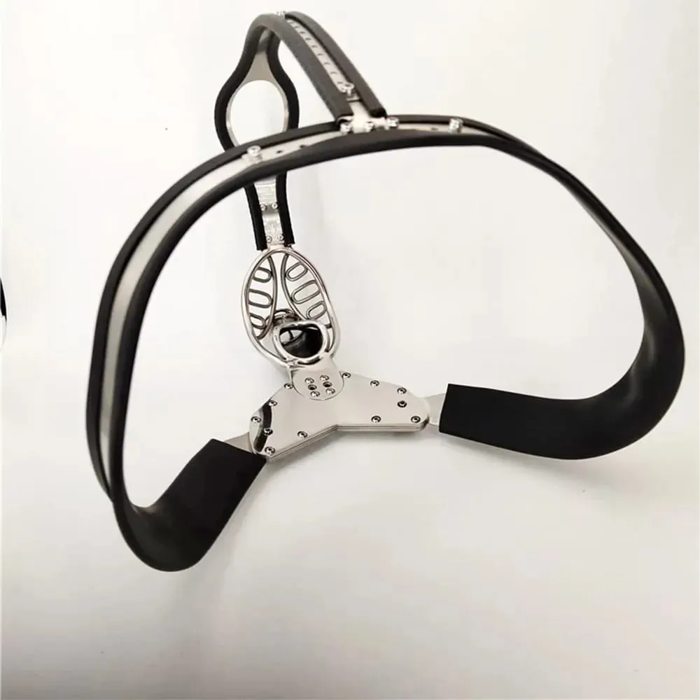 Male Stainless Steel Chastity Belt Lockable Chastity Cage Silicone Adjustable Waist Chastity Device BDSM Slave Sex Toy for Men