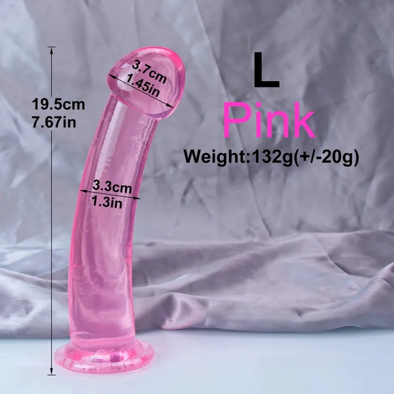 Dengan Harga Murah TPE Transparan Anal Plug Jelly Dildo 4 Ukuran Cangkir Hisap Ayam Vagina Masturbasi Lembut Penis Kecil Wanita Pria Mainan Seks — image 13