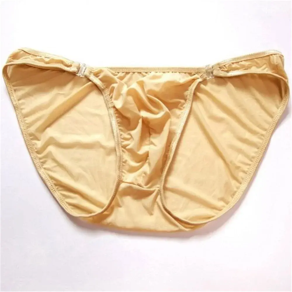 Nam Quyến Rũ U Lồi Nylon Quần Đùi Khóa Có Thể Tháo Rời Eo Thấp Băng Lụa Quần Lót Thoải Mái Lụa Sữa Liền Mạch Quần Lót Mỏng — image 9