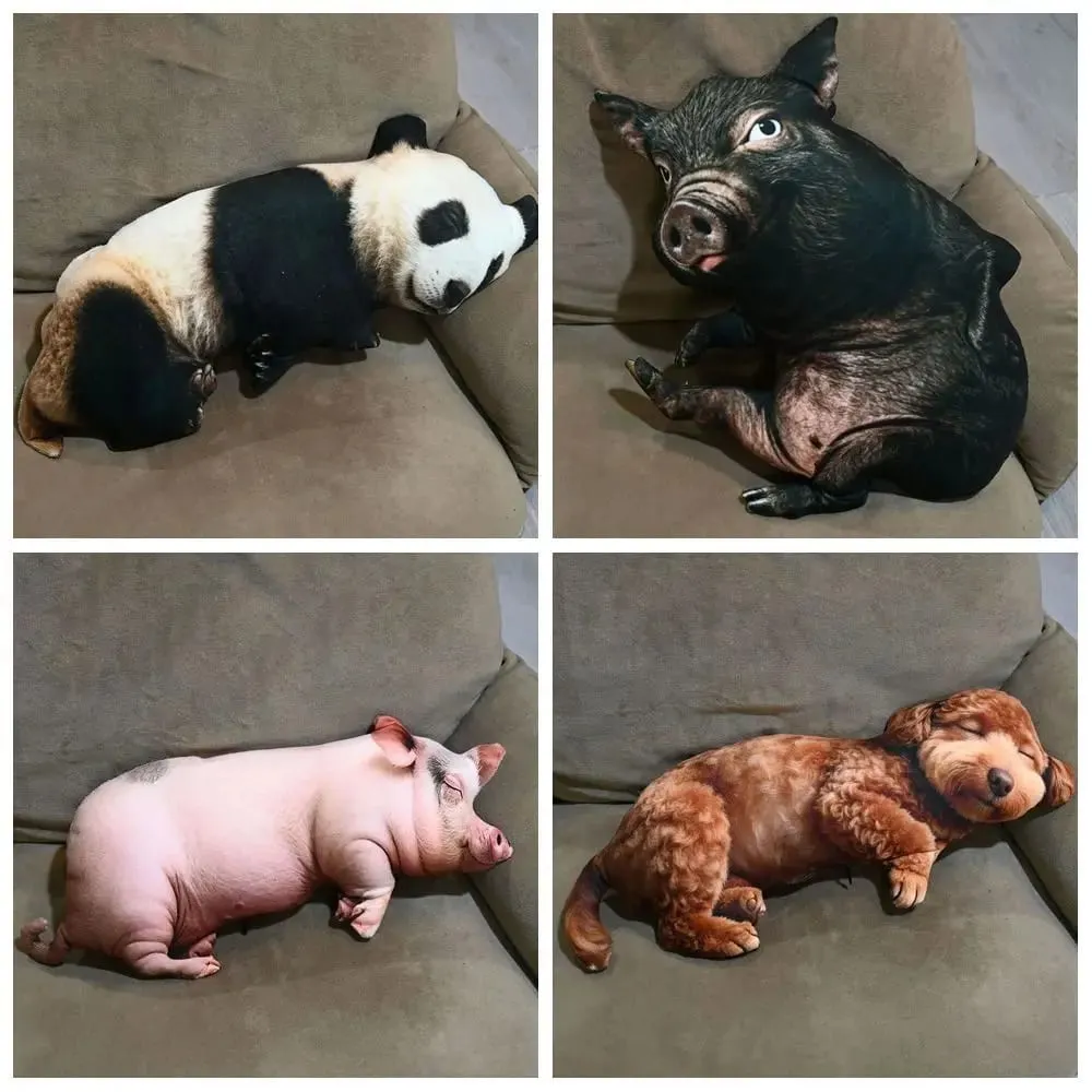 Plush Material Animal Body Pillow PP Cotton Filled 40cm Size Animal Cushion Doll Toys Soft Texture Cute Design Pig Keychain — image 2