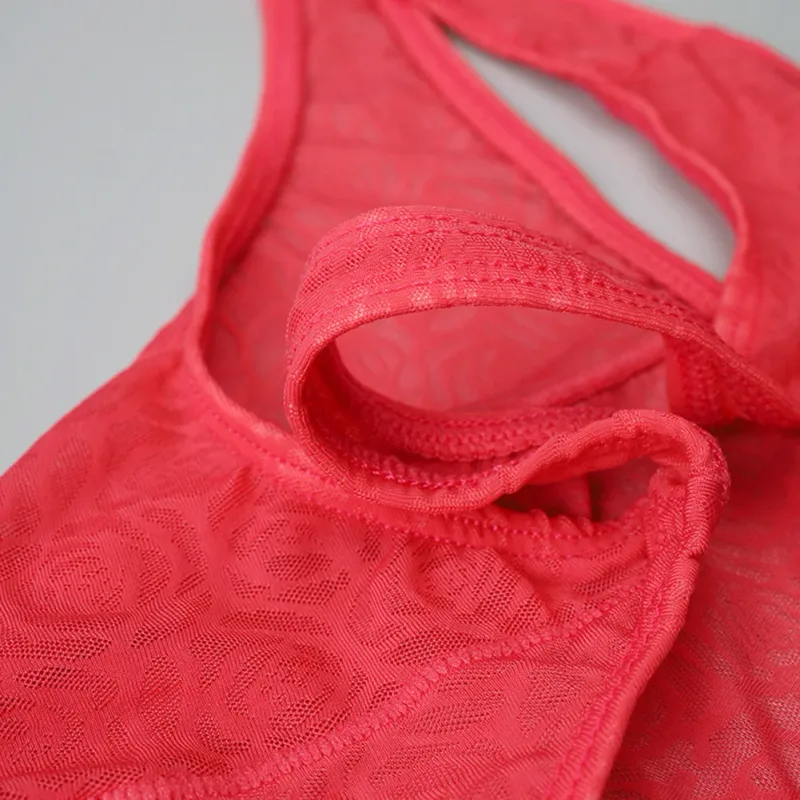 Lelaki Lace Jacquard G-string Seluar Dalam Tinggi Meregangkan Kantung Besar Thong Seluar Dalam Gay Seksi Erotik Seluar Dalam T-belakang