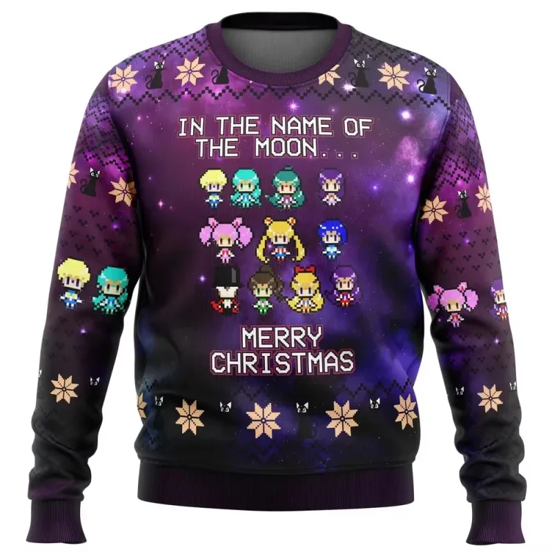 Sailor moon natal feio camisola anime 3d moletom topos outono e inverno cosplay papai noel pulôver dos desenhos animados suétere — image 5