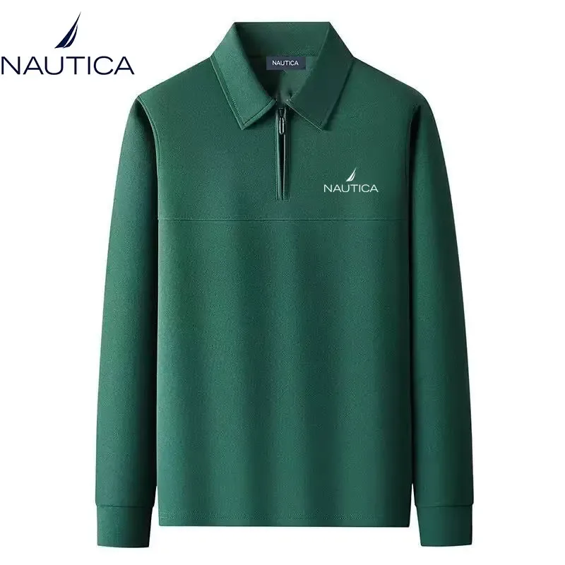 Nautica men's and women's half-zip front-neck pullover sweaters for autumn and winter high-quality casual business sweatshirt — image 3