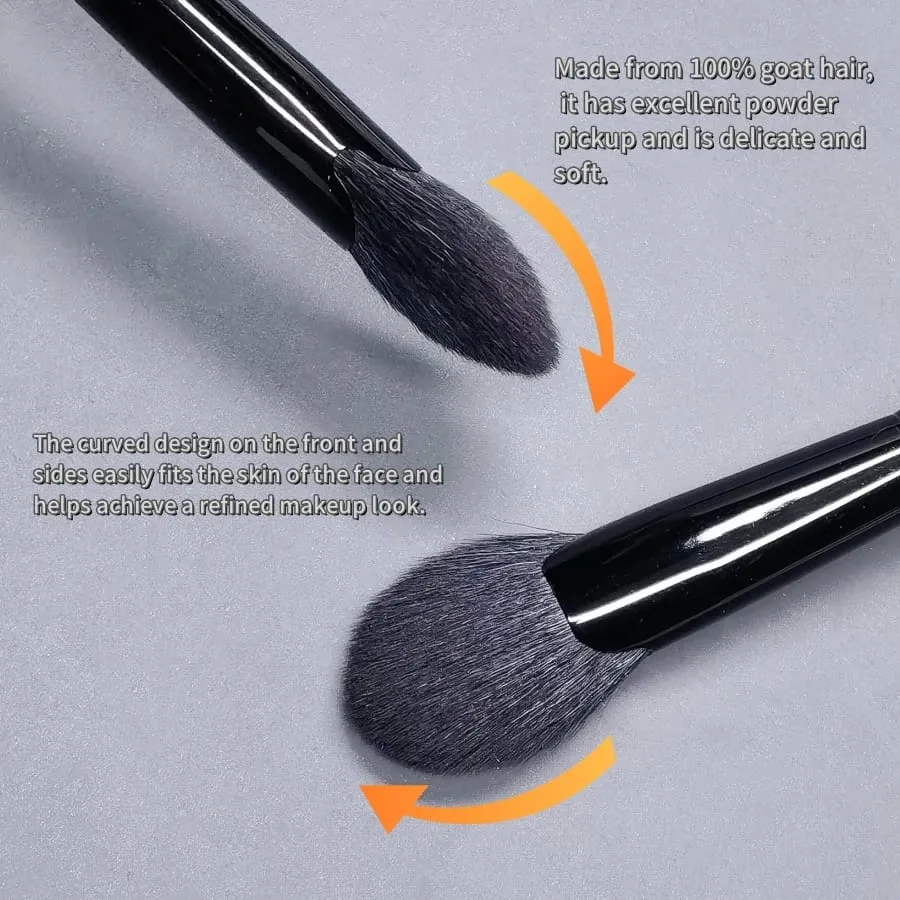 Vějířový štětec na make-up Zvýrazňovač obličeje Shadow Kozí chlupy Blush Pudr štětce na make-up Pro Základní kosmetické nástroje — image 3