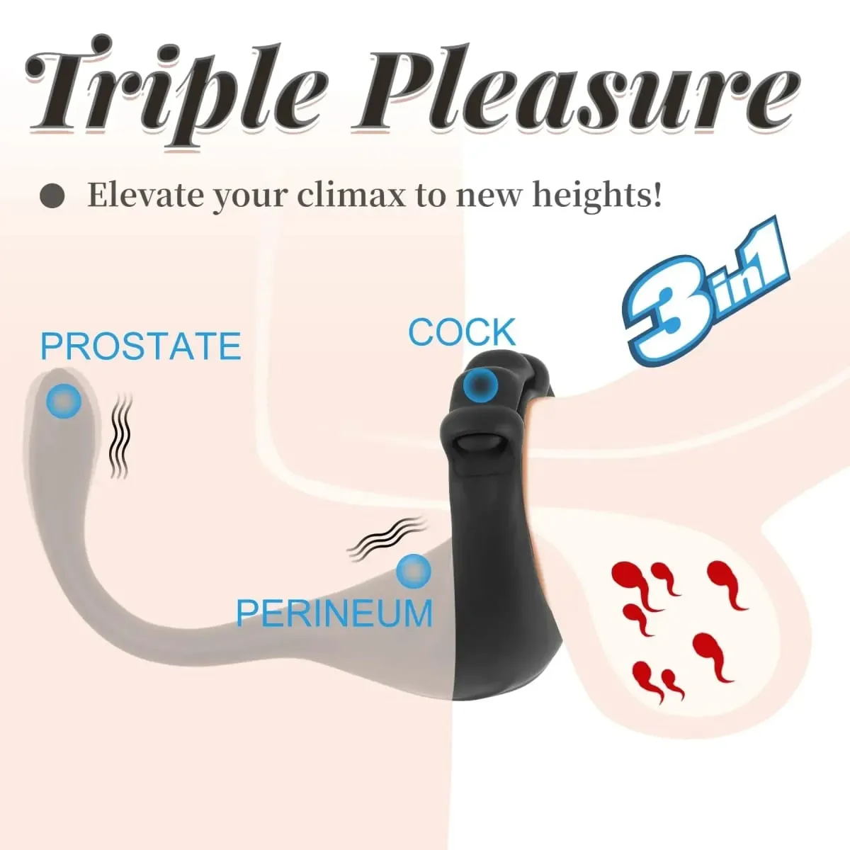 Y-Pao 3-in-1 vibrierender Penisring für Männer, verstellbarer Penisring, Vibrador, Prostata-Massagegerät, ferngesteuert, Sexspielzeug für Erwachsene für Paare — image 2
