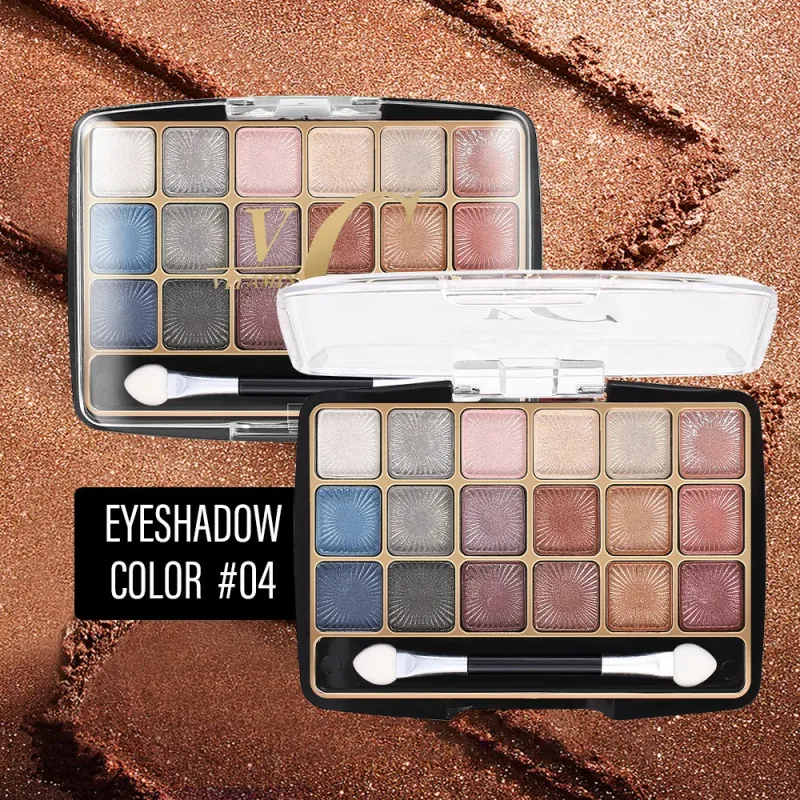 18‑Colors Shimmer Matte Eyeshadow Palette with Double‑Ended Eyeshadow Brush Multi‑Tone Earth Tone Glitter Eye Makeup Palette — image 9
