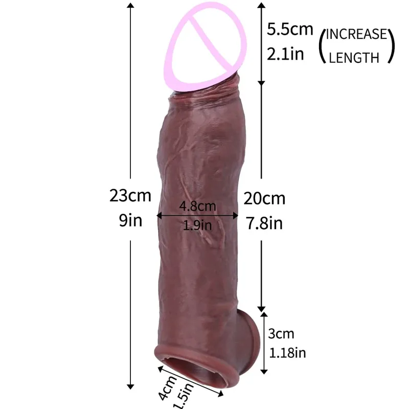 Návlek na erekci Trénink penisu Sexy dospělý muž Silikonový návlek na penis prodlužovač penisu Mužská erotická hračka Dildo Cock
