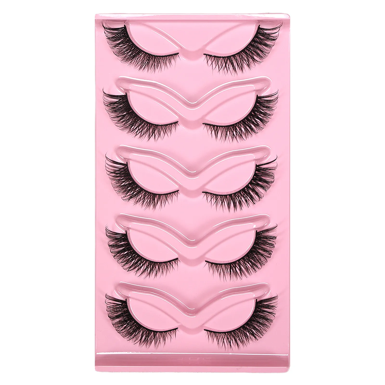 5 Pairs Cat Eye False Eyelashes Long Wispy Lashes Outer Corner Elongated Design Thick Volume Fake Lashes for Daily Party Makeup — image 6