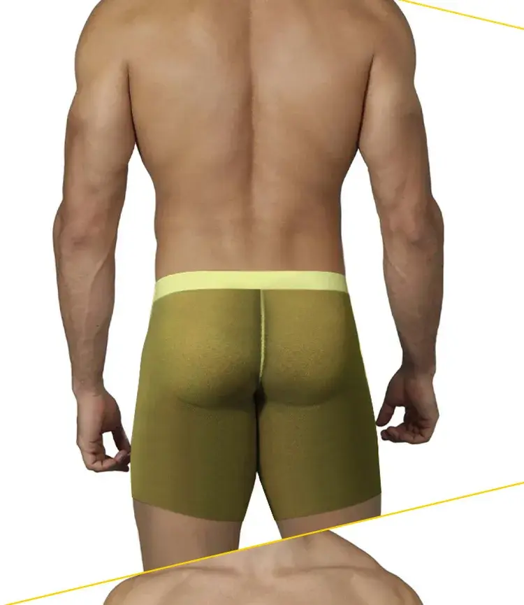 0.01mm Ultra-thin Men ชุดชั้นในกางเกงขาสั้นกางเกงขาสั้น Cooling Ice Silk โปร่งใส Gym ฟิตเนสกางเกงไม่มีรอยต่อตาข่าย Slips