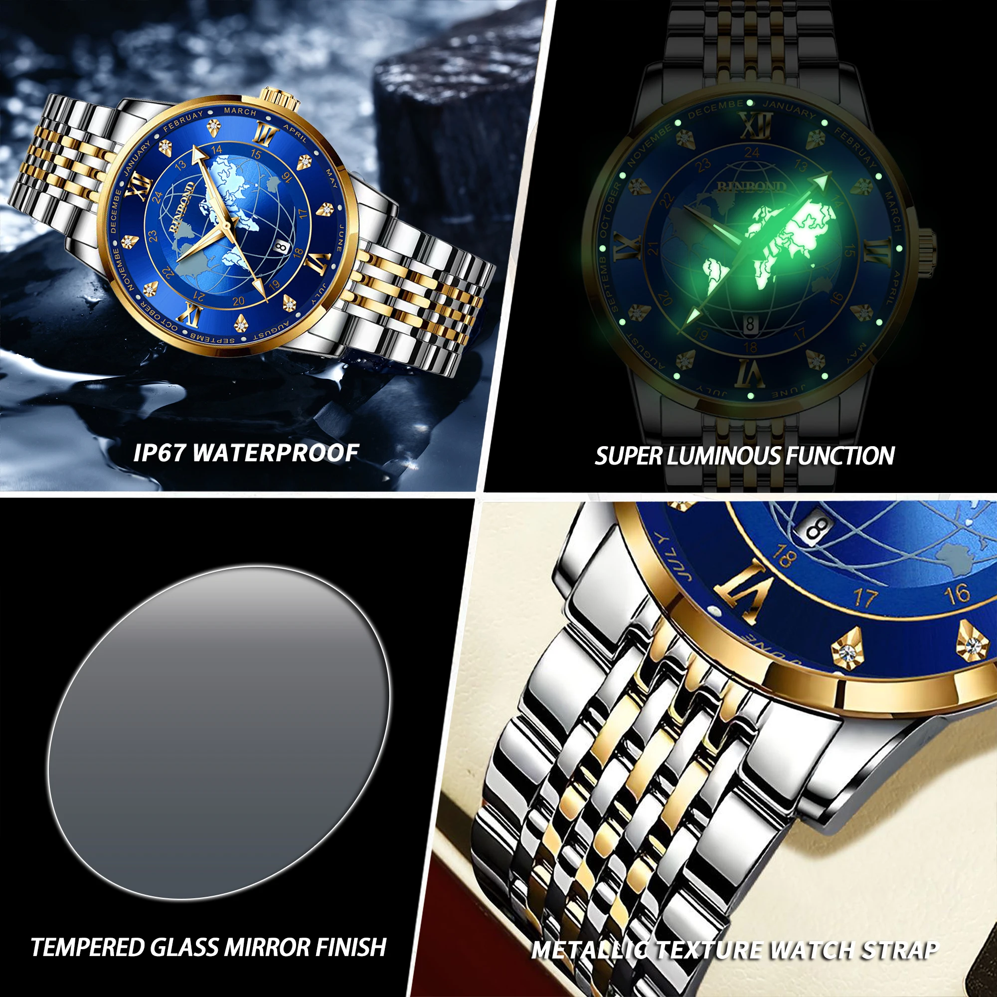 Original Stainless Steel Quartz Watches For Men Luxury Luminous Waterproof Men's Watch Reloj Hombre Wristwatch Mal Gift — image 6