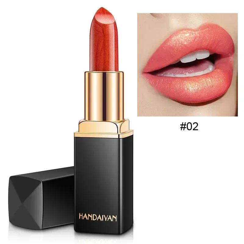 Brand Professional Lips Makeup Waterproof Shimmer Long Lasting Pigment Nude Pink Mermaid Shimmer Lipstick Luxury Makeup Cosmetic — image 8