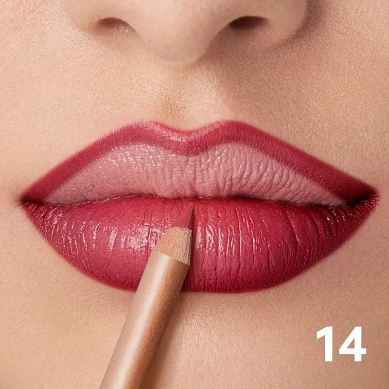Lápis delineador labial fosco nude de longa duração à prova d'água à prova de manchas contorno preciso fórmula cremosa suave — image 17