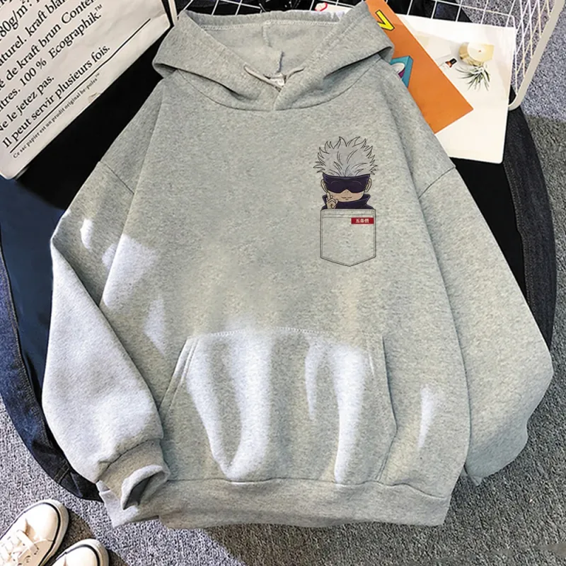 Anime Jujutsu Kaisen Manga Gojo Satoru Graphic Hoodies Vintage Oversized Hooded Long Sleeves Cotton Hoodie Men Women Clothes