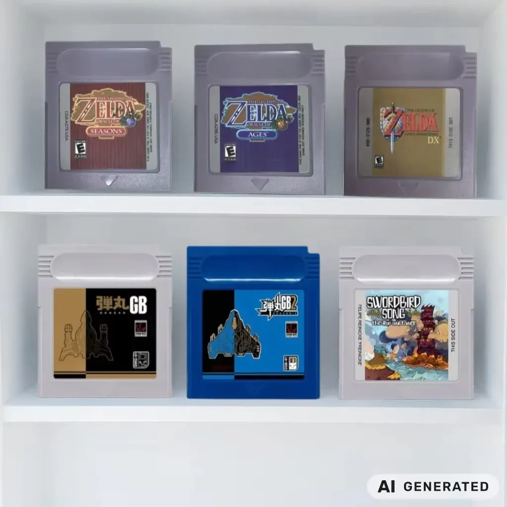 GBC Retro English Game Cartridges Legend of Zelda Awakening DX,Oracle of Seasons,Oracle of Ages,Dangan GB,Swordbird Song — image 1