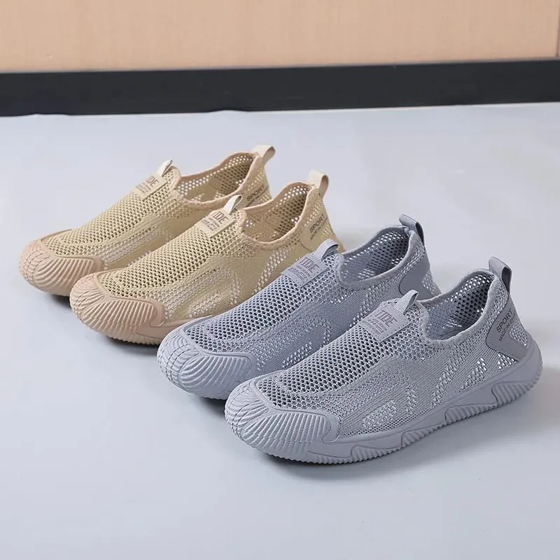 Men's Casual Shoes Summer New Fashion Fly Weave Breathable Mesh Outdoor Non Slip Sneakers Lightweight Comfortable Slip on Flats — image 3