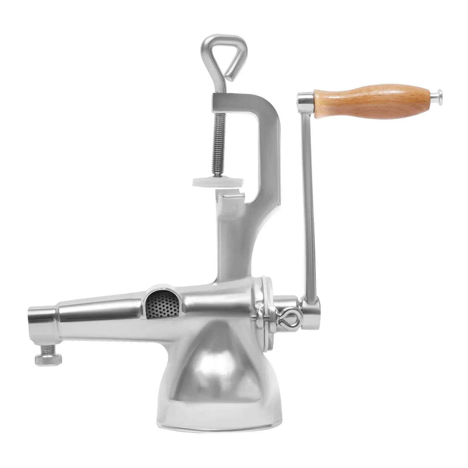 Manual Juice Squeezer – 304 Stainless Steel – C-Clamp Base – 3.54" Inlet – for Wheatgrass Vegetable Fruit – Easy Clean – Home & Commercial – Silver — image 4