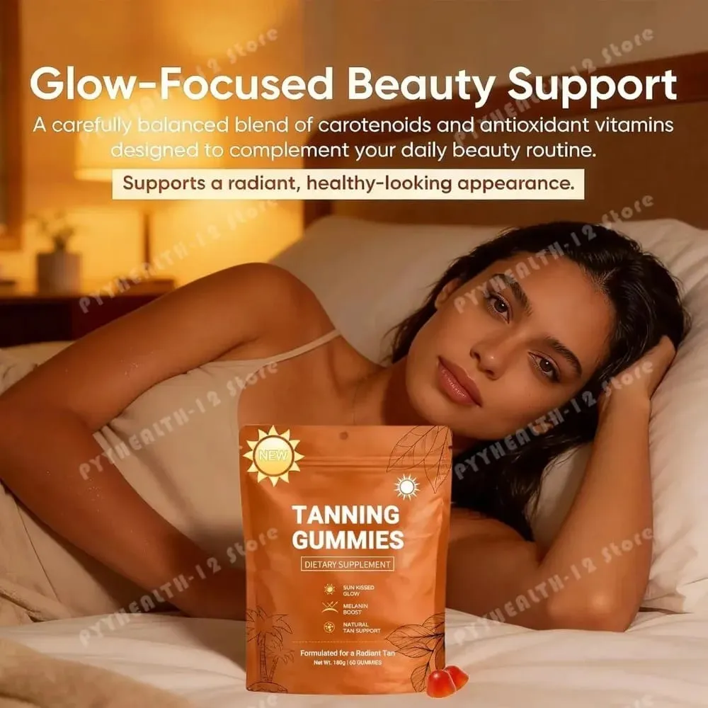 Tanning Gummies for Women Sunless Bronzing Glow Support Vegan Sugar-Free Non-GMO Astaxanthin & Lycopene 60 Count — image 5