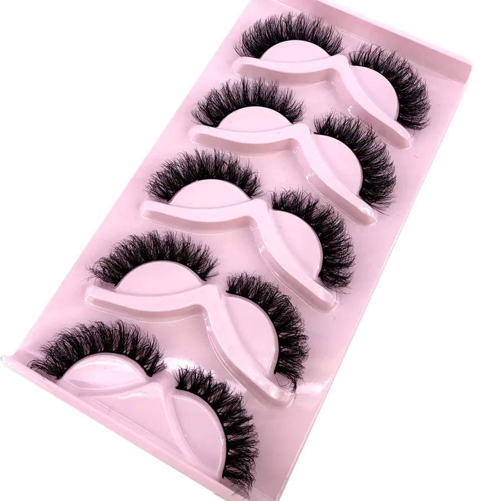 New Cat Eye Lashes 5/7/10 pairs 3D Faux Mink Eyelashes Winged Fluffy Fake Lashes Soft Natural long Full Strip Lash Make — image 4
