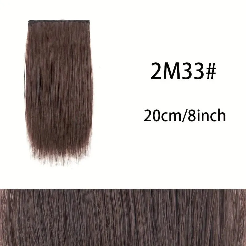 10cm/20cm/30cm Synthetic Short Straight Hair Pads Invisible Clip in Hair Extension Hair Top Side Cover 2 BB Clips Hairpiece — image 14