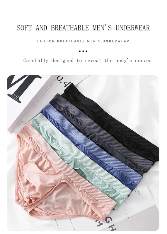 Cuecas masculinas de seda gelo verão transparente sem costura de secagem rápida homem respirável calcinha ultra-fina — image 10