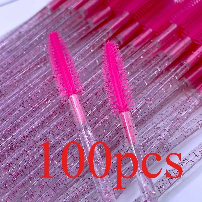 50/100 Pcs Silicone Crystal Mascara Wands Disposable Diamond Eyelash Brushes Comb Beauty Makeup Brush Tools for Women — image 14