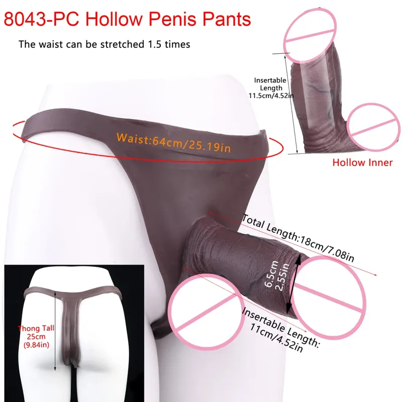 2 farben Riesige Hohl Dildo Hosen Hohe Taille Strap-On Penis Extender насадка на член Für Männer Verzögerung Ejakulation ultra Dildo — image 27