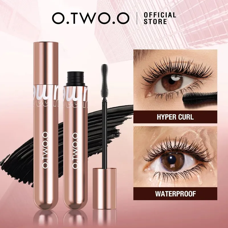 O.TWO.O-Kit de maquillaje 2 en 1, lápiz labial para cejas, delineador de ojos negro, máscara de fibra 4d, juego de maquillaje profesional completo, 6 uds.