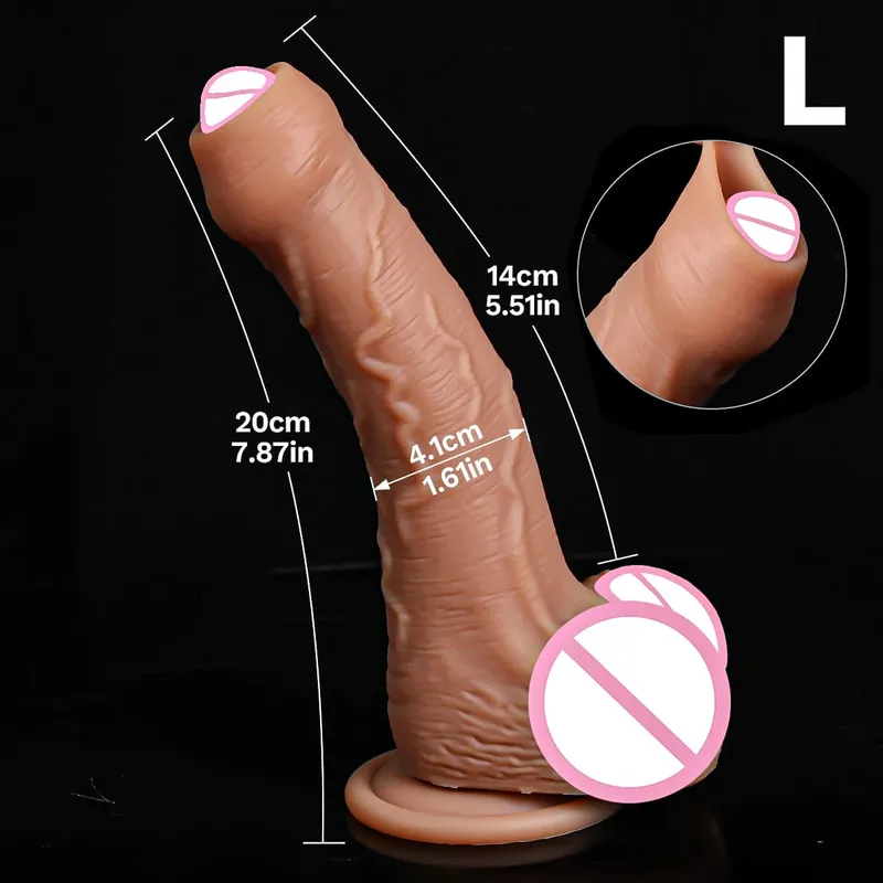 Murah Lembut Ayam Realistis Strapon Besar Dildo Kulit Merasa Penis Kecil Double Silicone Suction Cup Kontol Gay Anal Mainan Seks Pria wanita — image 8