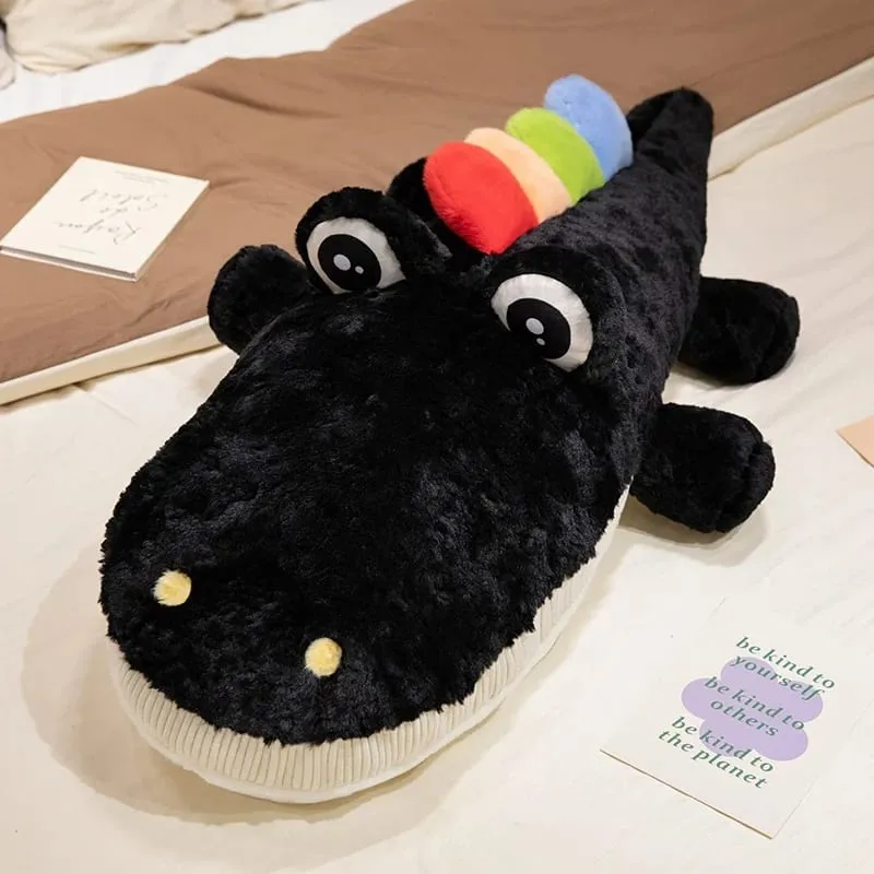 55/75cm Cute Lying Crocodile Plush Pillow Prone Posture Alligator Stuffed Cushion Sofa Bed Nap Plush Toy Home Decor Gift