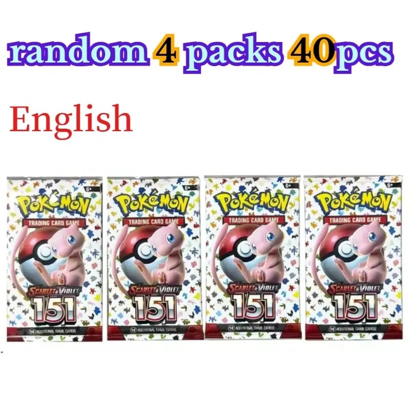 zábava 40 kusů Pokemon Card Pack 4 sady Sun Moon Violet 151 Angličtina Sběratelské karty Sběratelské hračky Halloween Dárek Fantasy Sci-Fi — image 29
