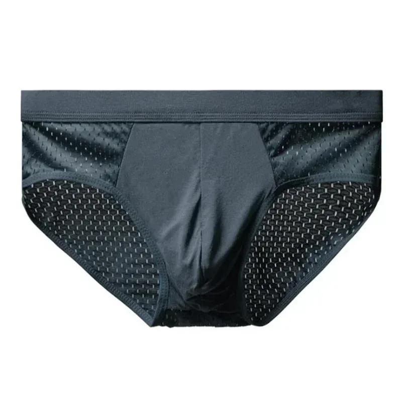 Herren-Unterwäsche aus Eisseide, atmungsaktiv, Bambus-Kohlenstofffaser, antibakteriell, bequem, hohl, Unterwäsche, Hose, kalt — image 5