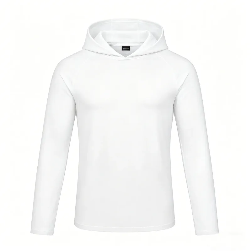 Men's Long Sleeve Hoodies Sun Protection Shirts Solid Quick Dry T-shirt Mens Bodybuilding Fitness Muscle Sportwear Gym Clothing