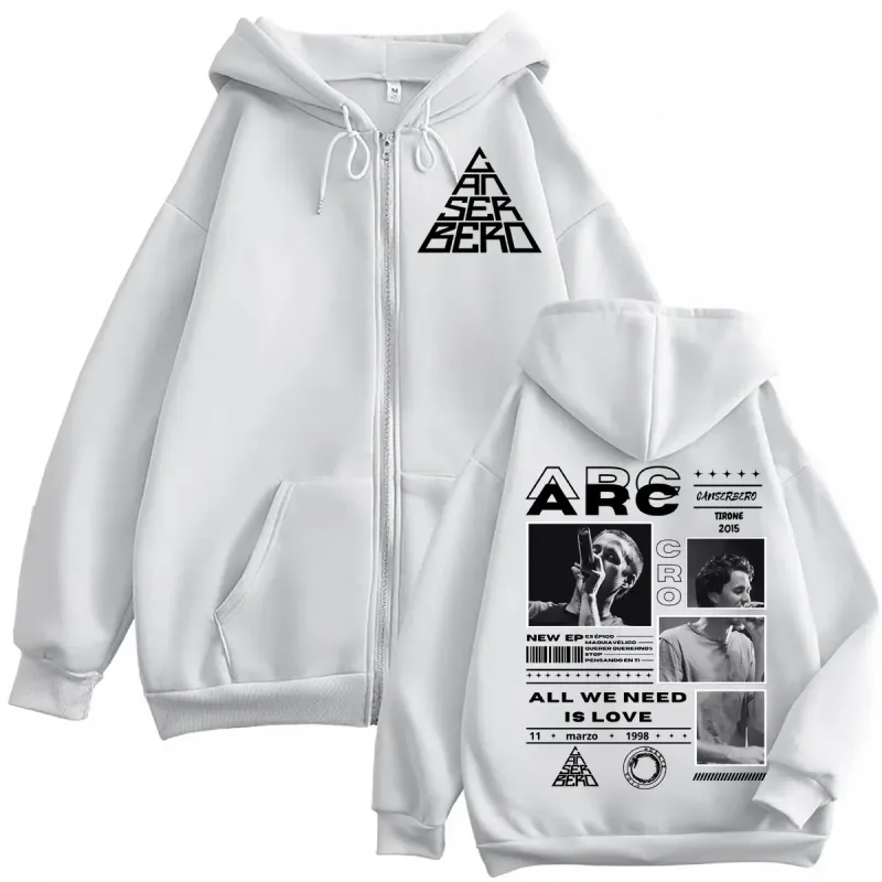 Canserbero Allt vi behöver är kärlek Muerte Vida Merch Zipper Hoodie Herrmode Hip Hop Zip Up Sweatshirts Casual Fleece Pullovers