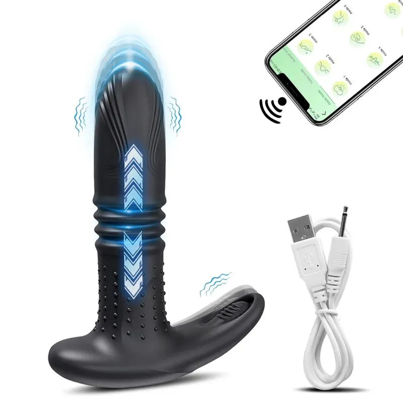 APP בקרת רטט טלסקופי רטט אנאלי תקע צעצוע מין למבוגרים שלט רחוק אנאלי דילדו זכר ערמונית לעיסוי פקק אנאלי — image 11