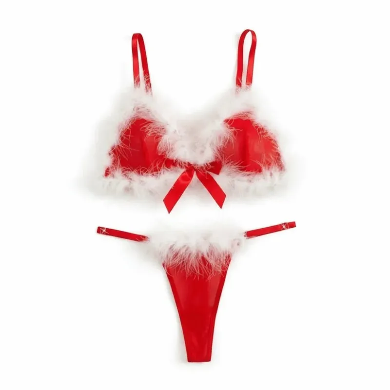 Sweet Furry Women's Underwear Mesh Transparent Bow Decor Lingerie Set Wireless Romantic Intimate Bra Panties Suit Home — image 7