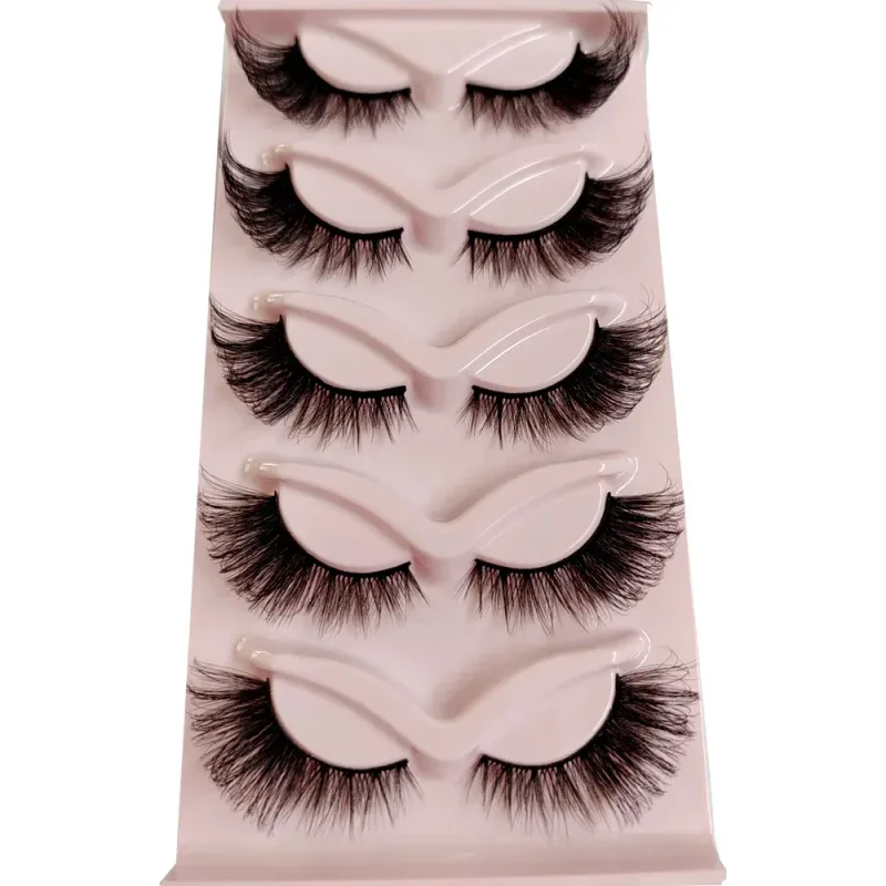 New Cat Eye Lashes 5/7/10 pairs 3D Faux Mink Eyelashes Winged Fluffy Fake Lashes Soft Natural long Full Strip Lash Make — image 18