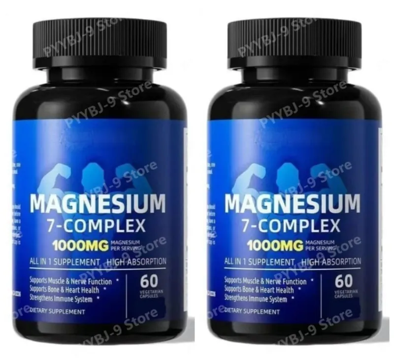 Magnesium 7 Complex Supplement with Glycinate Citrate Malate Chelate Zinc Vitamin D3 B6 for Sleep Muscle Relief 60 Capsules — image 8