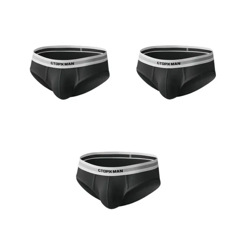 3Pack Summer Single Layer Mens Underwear Low Rise Briefs for Men Elastic Comfort Fit Underpanties Ropa Interior Hombre — image 20