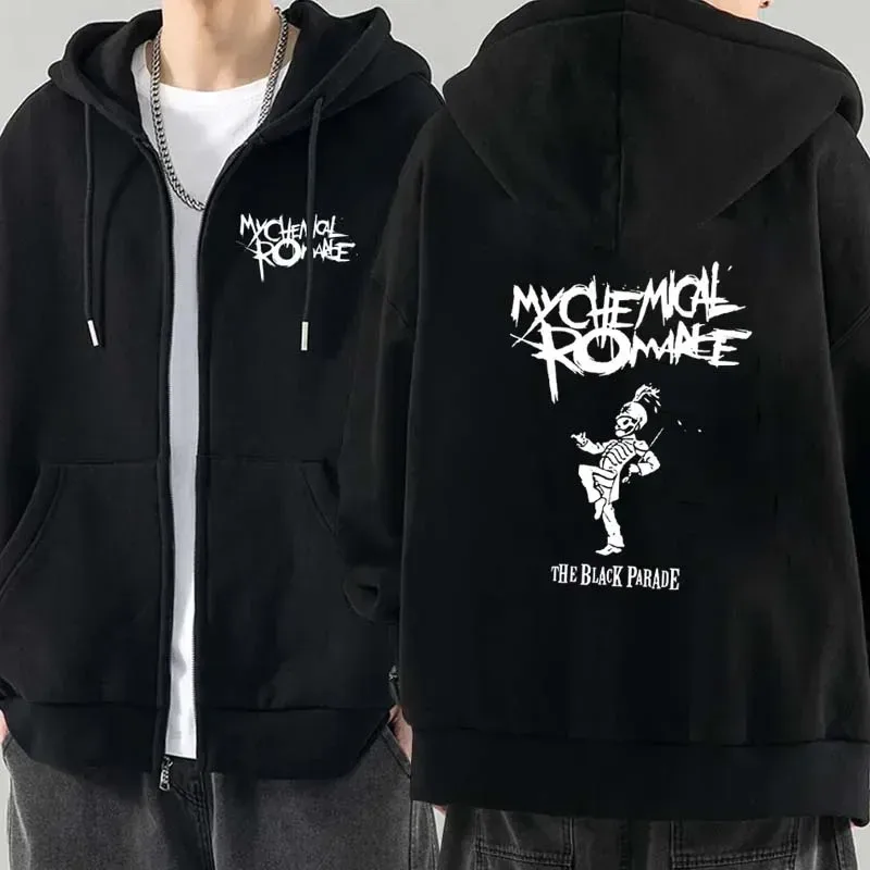 Men Fashion Hoodies Jacket Coats My Chemical Romance Mcr Dead Zipper Hoodie Top Loose Black Parade Punk Emo Zip Up Sweatshirt — image 15