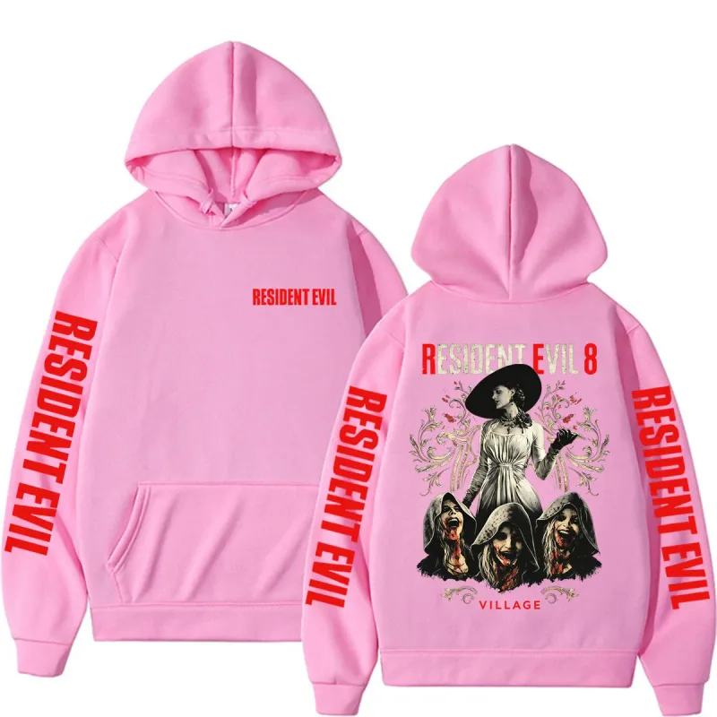 Resident Evil Requiem Village Graphic Hoodies Lady Dimitrescu Horror Sweatshirt Men's Clothing Fashion Casual Long Sleeve Hoodie