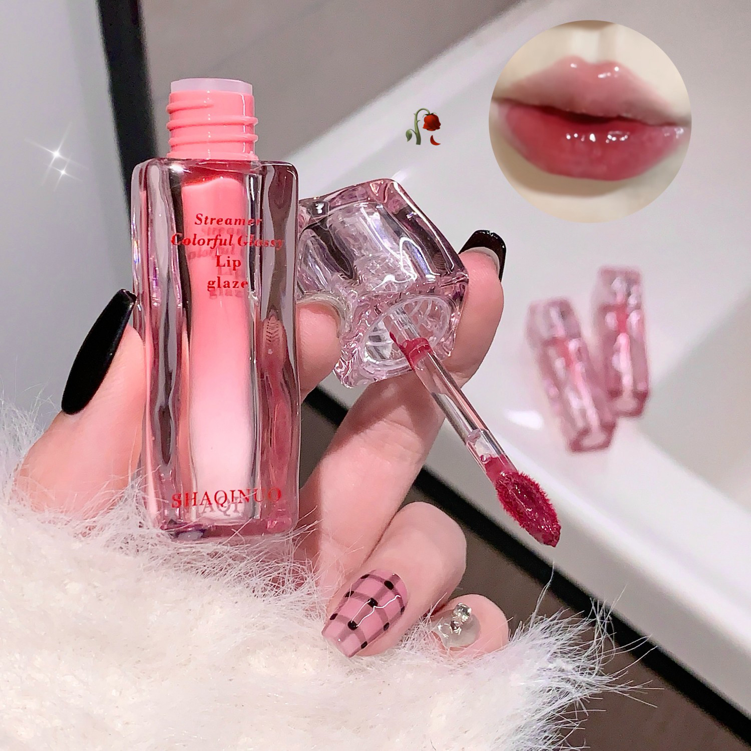 Vodní lesk na rty Glaze Mirror Hydratační Plump Nepřilnavý kalíšek Jelly Transparentní tekutá rtěnka Dlouhotrvající odstín olejový make-up na rty
