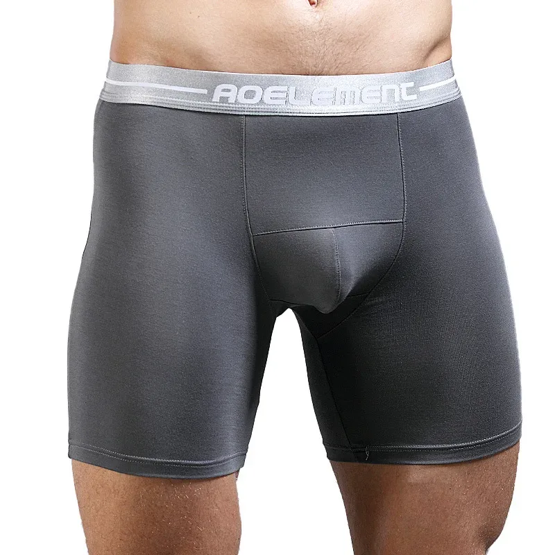 Tamanho grande XL-7XL boxers masculinos shorts modal roupa interior homem respirável bolsa calcinha meio longo perna cueca masculino cueca hombre — image 5