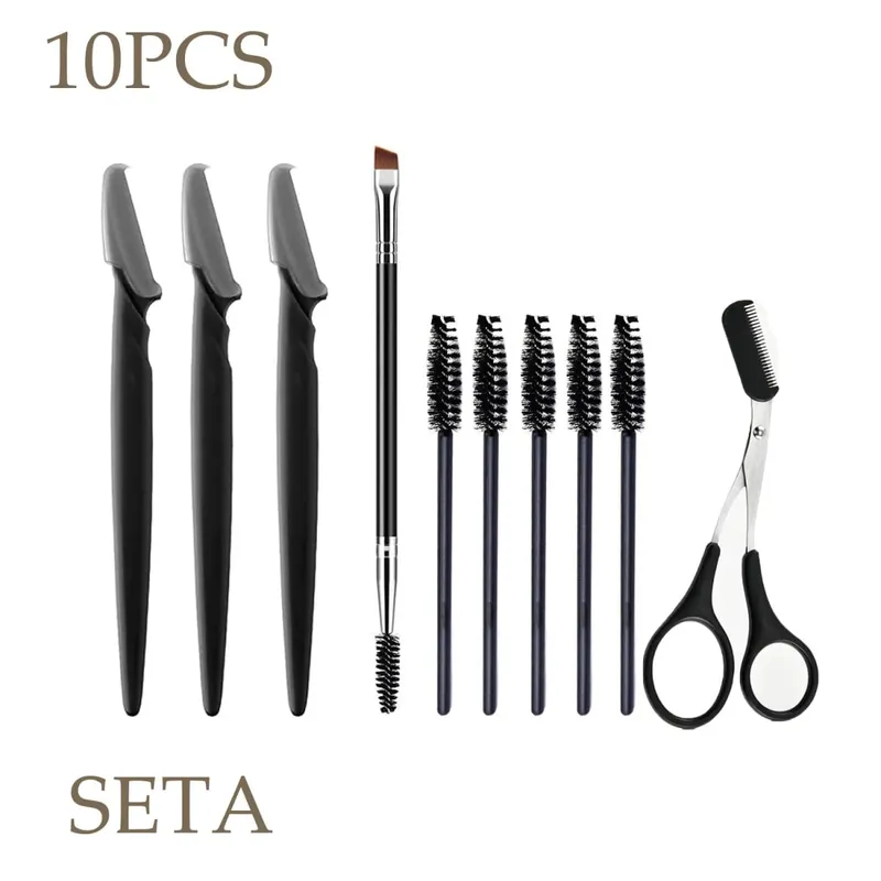 3/5/10Pcs Eyebrow Kit For Women Eyebrow Trimmer Razor Scissors Brushes Tweezers Grooming Tool Set