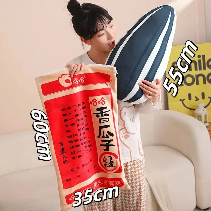 Mới Kích Thước Khổng Lồ Mô Phỏng Trung Quốc Túi Hạt Dưa Sang Trọng Món Đồ Chơi Mềm Mại Êm Ái Gối Nệm Cho Trẻ Em Họ Đồ Chơi Ngộ nghĩnh dành cho Trẻ Em