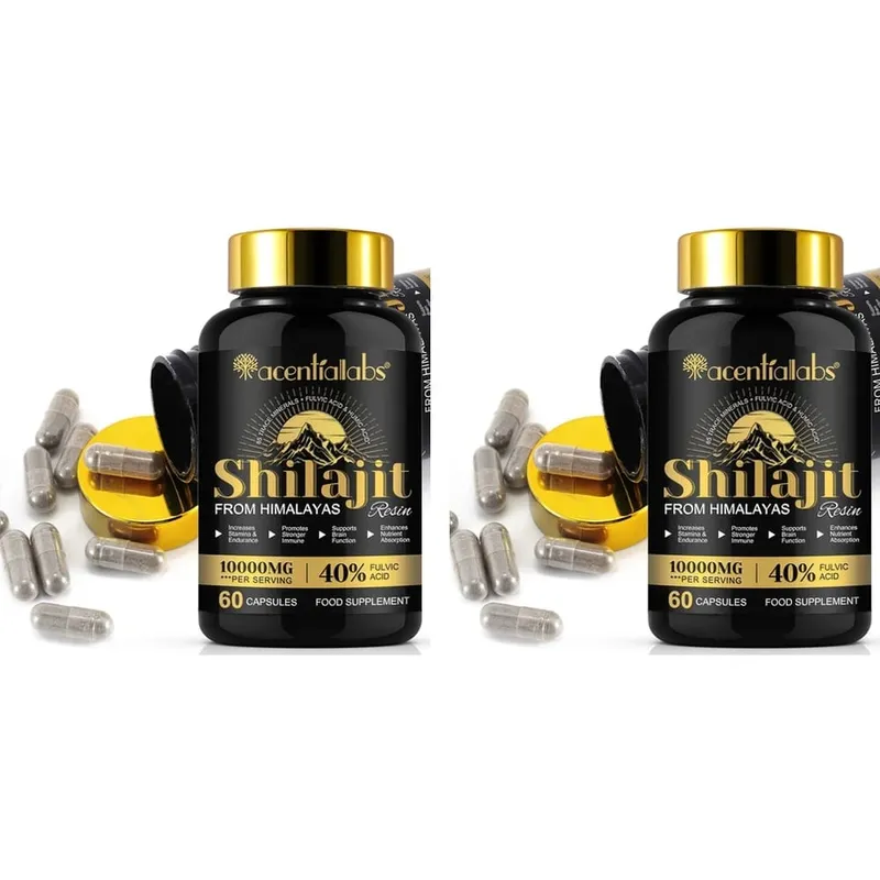 Shilajit Resin Capsules from Himalayas 1000mg 10:1 Extract 40% Fulvic Acid 60 Count Supports Stamina & Endurance Brain Function — image 8
