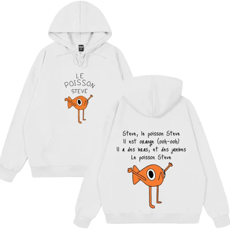 2025 Funny Fish Le Poisson Steve T Shirt Memes Cartoon Print Hoodies Spring Winter Style Fleece Hoodies Funny Couple Streetwears — image 8