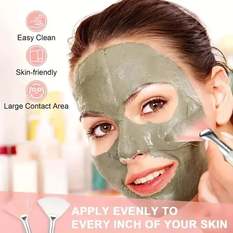 3/6/12pcs Practical Facial Brushes Fan Shape Brush Flat Head Face Mask Applicator Soft Portable Mask Brushes Cosmetic Tools — image 4