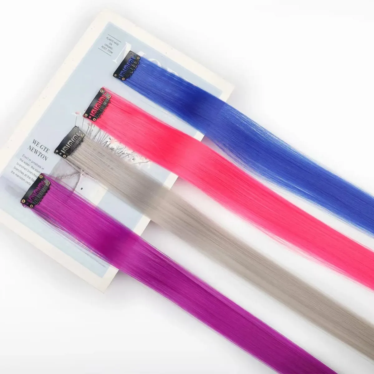 45cm Straight Clip‑on Synthetic Hair Pieces One‑Piece Bright Color Hair Extension Clips DIY Cosplay Hair Accessories — image 3